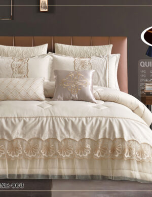 Anemone wedding Comforter Set 8 pcs Embroidery with Lace