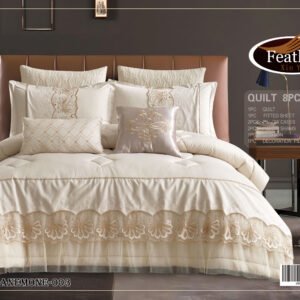 Anemone wedding Comforter Set 8 pcs Embroidery with Lace